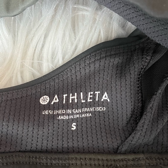 {Athleta} Contender Printed Racerback Sports Bra in Black Olive Camo - Small - Picture 8 of 8